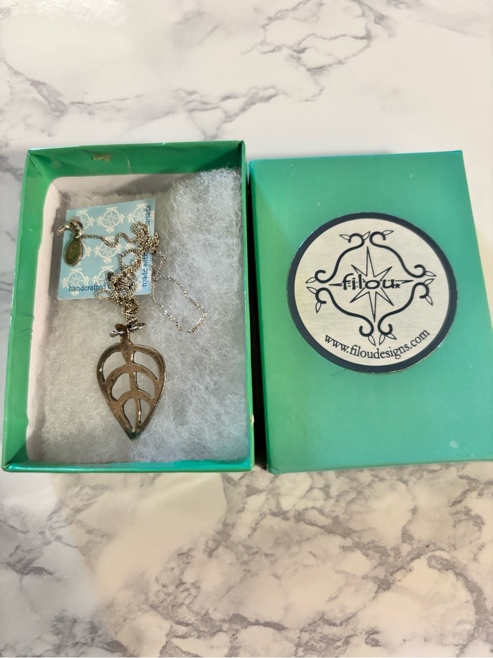 Silver Leaf Pendant Necklace - Silver